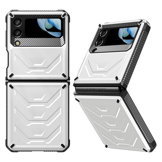 For Samsung Galaxy Z Flip4 5G SM-F721 Armored All-inclusive Shockproof Folding Phone Case(White) - Galaxy Z Flip4 5G Cases by buy2fix | Online Shopping UK | buy2fix