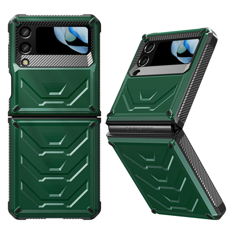For Samsung Galaxy Z Flip4 5G SM-F721 Armored All-inclusive Shockproof Folding Phone Case(Green) - Galaxy Z Flip4 5G Cases by buy2fix | Online Shopping UK | buy2fix