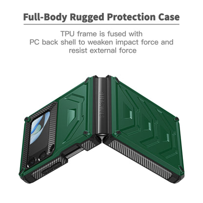 For Samsung Galaxy Z Flip4 5G SM-F721 Armored All-inclusive Shockproof Folding Phone Case(Green) - Galaxy Z Flip4 5G Cases by buy2fix | Online Shopping UK | buy2fix