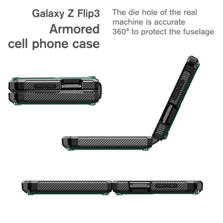 For Samsung Galaxy Z Flip4 5G SM-F721 Armored All-inclusive Shockproof Folding Phone Case(Green) - Galaxy Z Flip4 5G Cases by buy2fix | Online Shopping UK | buy2fix