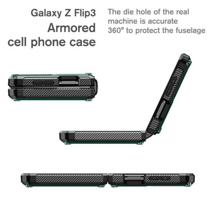 For Samsung Galaxy Z Flip4 5G SM-F721 Armored All-inclusive Shockproof Folding Phone Case(Green) - Galaxy Z Flip4 5G Cases by buy2fix | Online Shopping UK | buy2fix