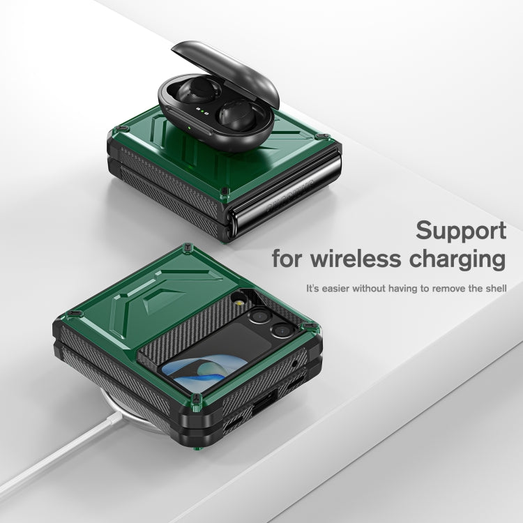 For Samsung Galaxy Z Flip4 5G SM-F721 Armored All-inclusive Shockproof Folding Phone Case(Green) - Galaxy Z Flip4 5G Cases by buy2fix | Online Shopping UK | buy2fix