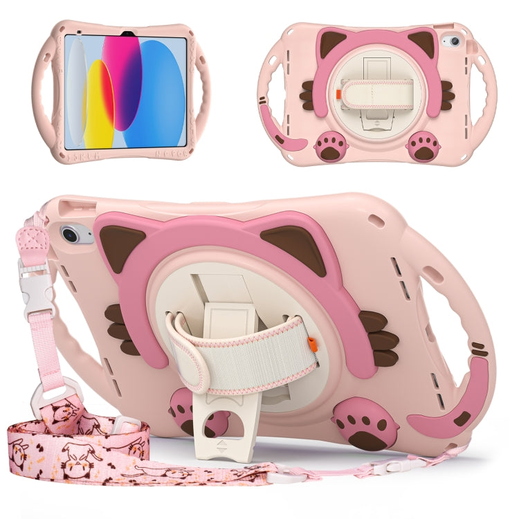 For iPad 2025 / 2022 Cute Cat King Kids Shockproof Silicone Tablet Case(Pink) - iPad 2025 / 2022 Cases by buy2fix | Online Shopping UK | buy2fix