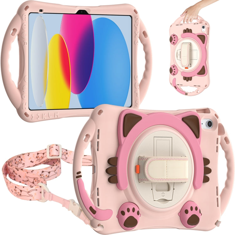 For iPad 2025 / 2022 Cute Cat King Kids Shockproof Silicone Tablet Case(Pink) - iPad 2025 / 2022 Cases by buy2fix | Online Shopping UK | buy2fix