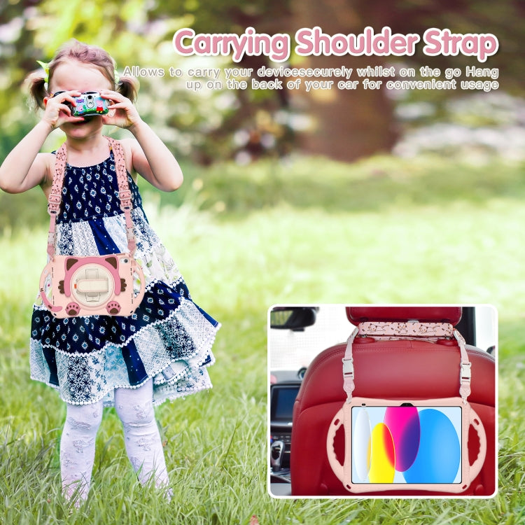 For iPad 2025 / 2022 Cute Cat King Kids Shockproof Silicone Tablet Case(Pink) - iPad 2025 / 2022 Cases by buy2fix | Online Shopping UK | buy2fix