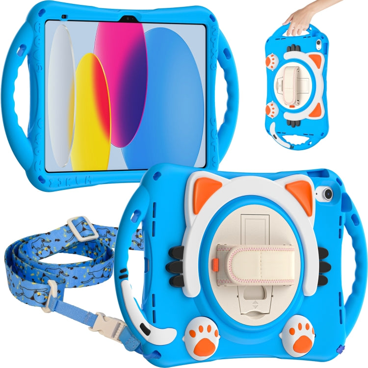 For iPad 2025 / 2022 Cute Cat King Kids Shockproof Silicone Tablet Case(Light Blue) - iPad 2025 / 2022 Cases by buy2fix | Online Shopping UK | buy2fix