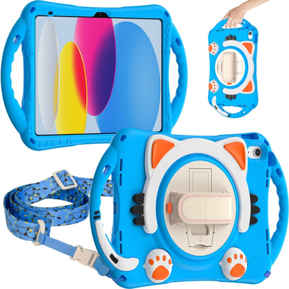 For iPad 2025 / 2022 Cute Cat King Kids Shockproof Silicone Tablet Case(Light Blue) - iPad 2025 / 2022 Cases by buy2fix | Online Shopping UK | buy2fix