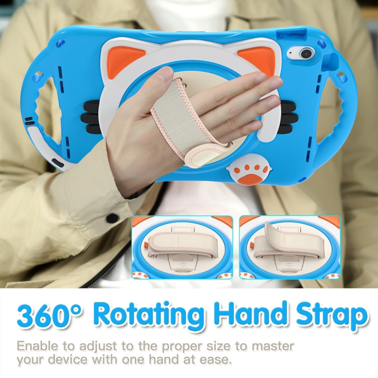 For iPad 2025 / 2022 Cute Cat King Kids Shockproof Silicone Tablet Case(Light Blue) - iPad 2025 / 2022 Cases by buy2fix | Online Shopping UK | buy2fix