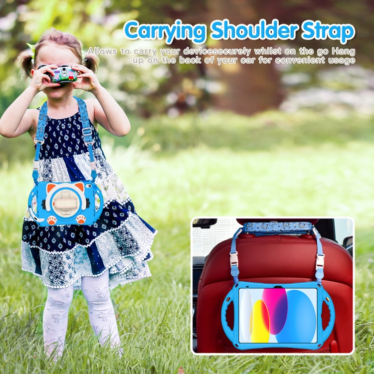 For iPad 2025 / 2022 Cute Cat King Kids Shockproof Silicone Tablet Case(Light Blue) - iPad 2025 / 2022 Cases by buy2fix | Online Shopping UK | buy2fix