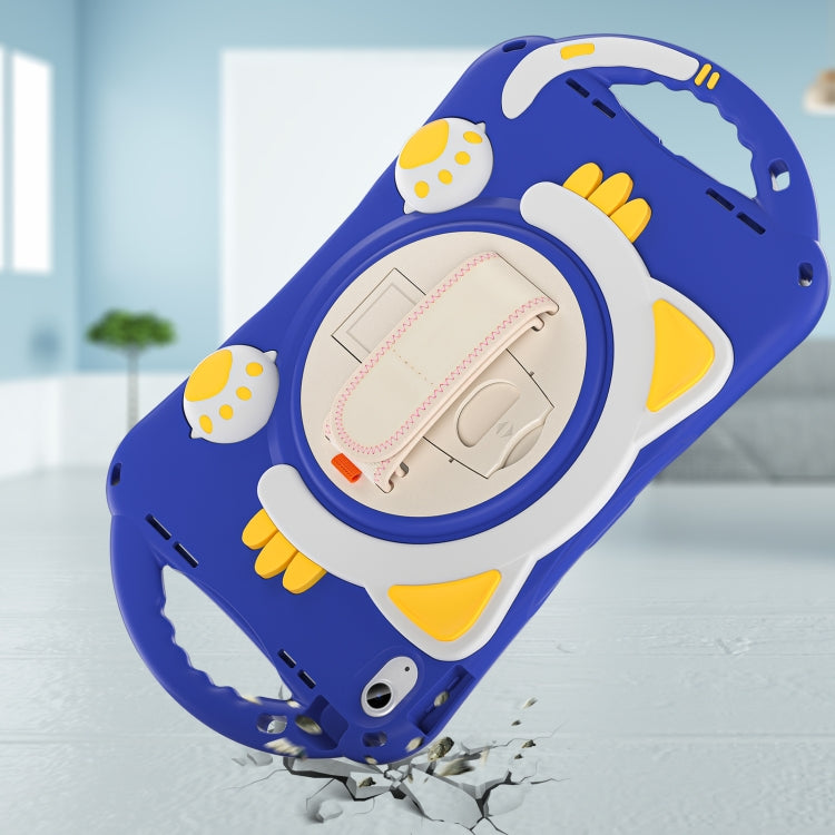 For iPad 2025 / 2022 Cute Cat King Kids Shockproof Silicone Tablet Case(Dark Blue) - iPad 2025 / 2022 Cases by buy2fix | Online Shopping UK | buy2fix