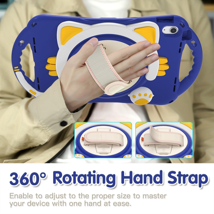 For iPad 2025 / 2022 Cute Cat King Kids Shockproof Silicone Tablet Case(Dark Blue) - iPad 2025 / 2022 Cases by buy2fix | Online Shopping UK | buy2fix