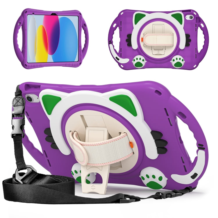 For iPad 2025 / 2022 Cute Cat King Kids Shockproof Silicone Tablet Case(Purple) - iPad 2025 / 2022 Cases by buy2fix | Online Shopping UK | buy2fix