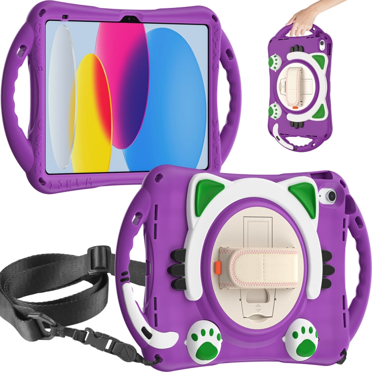 For iPad 2025 / 2022 Cute Cat King Kids Shockproof Silicone Tablet Case(Purple) - iPad 2025 / 2022 Cases by buy2fix | Online Shopping UK | buy2fix