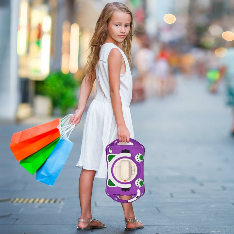 For iPad 2025 / 2022 Cute Cat King Kids Shockproof Silicone Tablet Case(Purple) - iPad 2025 / 2022 Cases by buy2fix | Online Shopping UK | buy2fix