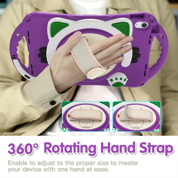 For iPad 2025 / 2022 Cute Cat King Kids Shockproof Silicone Tablet Case(Purple) - iPad 2025 / 2022 Cases by buy2fix | Online Shopping UK | buy2fix
