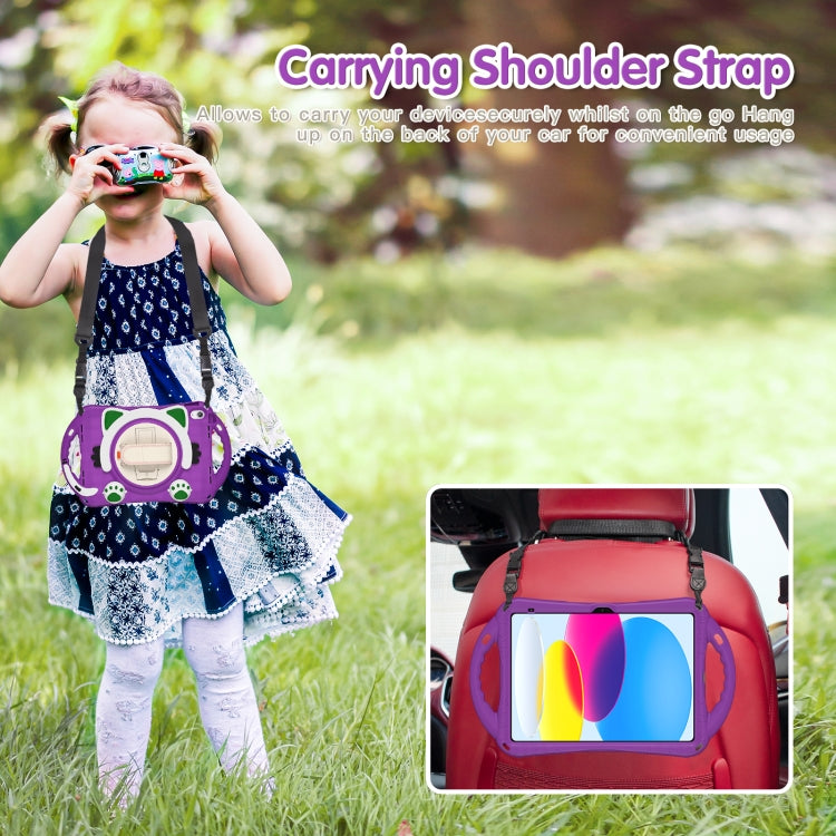 For iPad 2025 / 2022 Cute Cat King Kids Shockproof Silicone Tablet Case(Purple) - iPad 2025 / 2022 Cases by buy2fix | Online Shopping UK | buy2fix