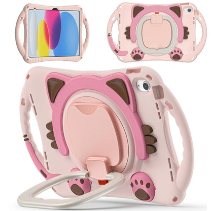For iPad 2025 / 2022 Cute Cat King Kids Shockproof Silicone Tablet Case(Pink) - iPad 2025 / 2022 Cases by buy2fix | Online Shopping UK | buy2fix
