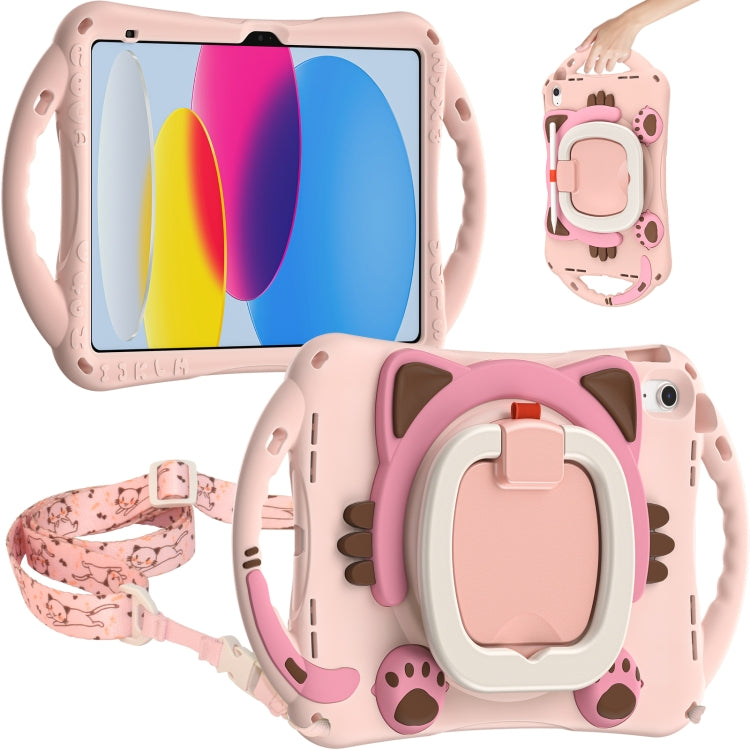 For iPad 2025 / 2022 Cute Cat King Kids Shockproof Silicone Tablet Case(Pink) - iPad 2025 / 2022 Cases by buy2fix | Online Shopping UK | buy2fix