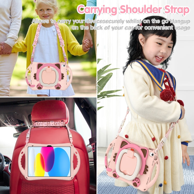 For iPad 2025 / 2022 Cute Cat King Kids Shockproof Silicone Tablet Case(Pink) - iPad 2025 / 2022 Cases by buy2fix | Online Shopping UK | buy2fix