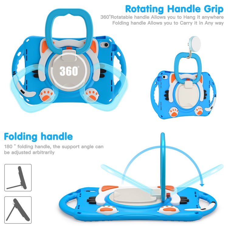 For iPad 2025 / 2022 Cute Cat King Kids Shockproof Silicone Tablet Case(Light Blue) - iPad 2025 / 2022 Cases by buy2fix | Online Shopping UK | buy2fix