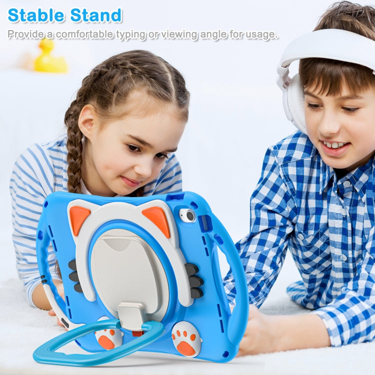 For iPad 2025 / 2022 Cute Cat King Kids Shockproof Silicone Tablet Case(Light Blue) - iPad 2025 / 2022 Cases by buy2fix | Online Shopping UK | buy2fix