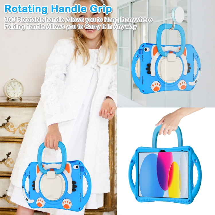 For iPad 2025 / 2022 Cute Cat King Kids Shockproof Silicone Tablet Case(Light Blue) - iPad 2025 / 2022 Cases by buy2fix | Online Shopping UK | buy2fix