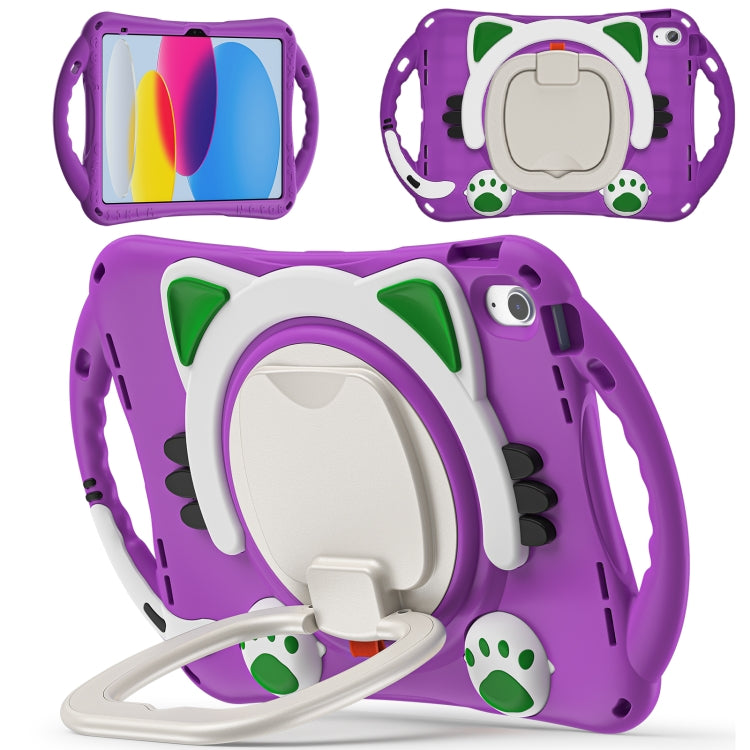 For iPad 2025 / 2022 Cute Cat King Kids Shockproof Silicone Tablet Case(Purple) - iPad 2025 / 2022 Cases by buy2fix | Online Shopping UK | buy2fix