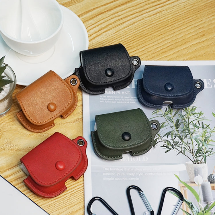For AirPods Pro 2 Backpack Style PU Leather Earphone Protective Case with Lanyard(Army Green) - For AirPods Pro 2 by buy2fix | Online Shopping UK | buy2fix
