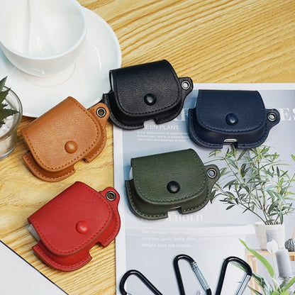 For AirPods Pro 2 Backpack Style PU Leather Earphone Protective Case with Lanyard(Army Green) - For AirPods Pro 2 by buy2fix | Online Shopping UK | buy2fix