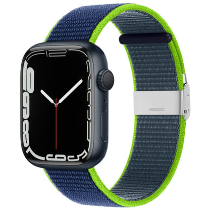 Metal Buckle Nylon Strap For Apple Watch Ultra 49mm / Series 8&7 45mm / SE 2&6&SE&5&4 44mm / 3&2&1 42mm(Lime Green) by buy2fix