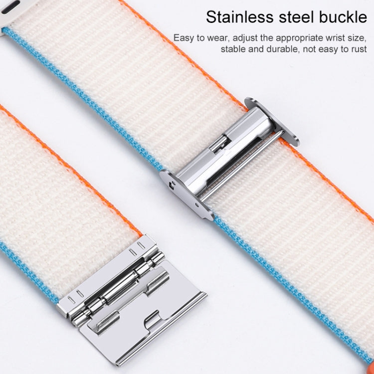 Metal Buckle Nylon Strap For Apple Watch Ultra 49mm / Series 8&7 45mm / SE 2&6&SE&5&4 44mm / 3&2&1 42mm(Bright Sun) by buy2fix