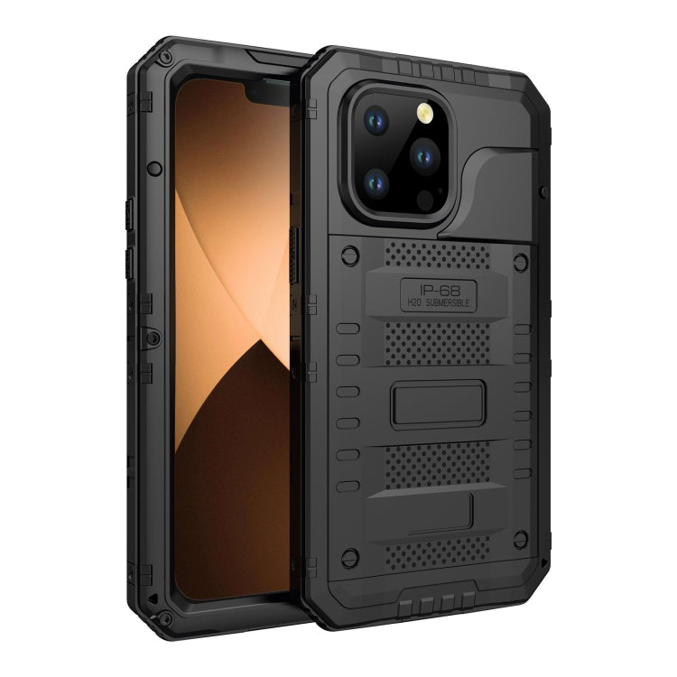For iPhone 14 Pro Max Shockproof Waterproof Dustproof Metal + Silicone Phone Case(Black) - iPhone 14 Pro Max Cases by buy2fix | Online Shopping UK | buy2fix