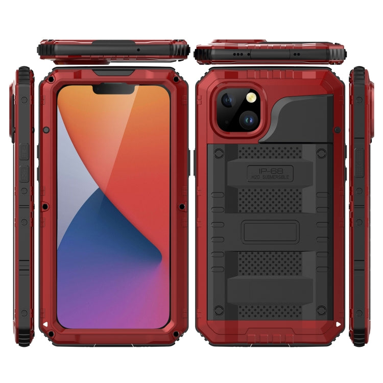For iPhone 14 Shockproof Waterproof Dustproof Metal + Silicone Phone Case(Red) - iPhone 14 Cases by buy2fix | Online Shopping UK | buy2fix