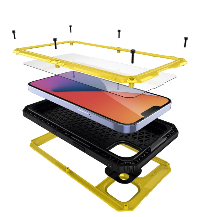 For iPhone 14 Shockproof Waterproof Dustproof Metal + Silicone Phone Case(Yellow) - iPhone 14 Cases by buy2fix | Online Shopping UK | buy2fix