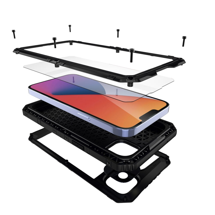 For iPhone 14 Plus Shockproof Waterproof Dustproof Metal + Silicone Phone Case(Black) - iPhone 14 Plus Cases by buy2fix | Online Shopping UK | buy2fix
