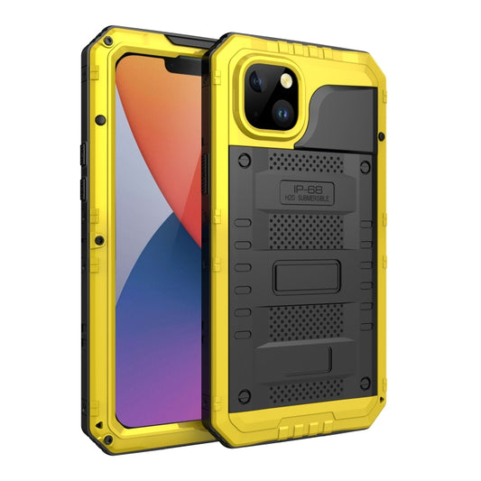 For iPhone 14 Plus Shockproof Waterproof Dustproof Metal + Silicone Phone Case(Yellow) - iPhone 14 Plus Cases by buy2fix | Online Shopping UK | buy2fix