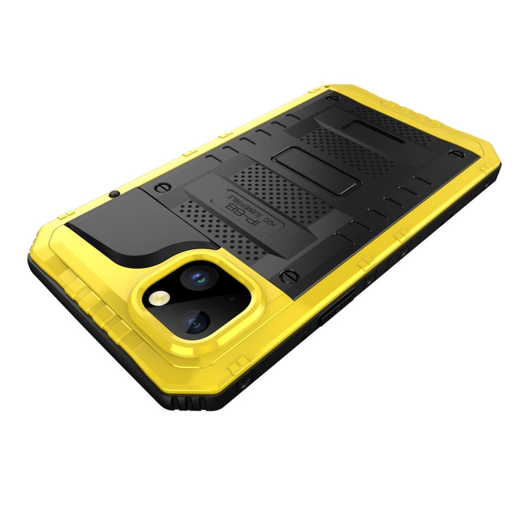 For iPhone 14 Plus Shockproof Waterproof Dustproof Metal + Silicone Phone Case(Yellow) - iPhone 14 Plus Cases by buy2fix | Online Shopping UK | buy2fix