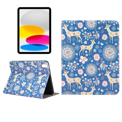 For iPad 2025 / 2022 Painted Voltage Pen Slot Tablet Smart Case(Blue Elk) - iPad 2025 / 2022 Cases by buy2fix | Online Shopping UK | buy2fix
