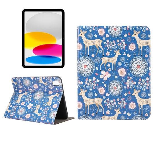 For iPad 2025 / 2022 Painted Voltage Pen Slot Tablet Smart Case(Blue Elk) - iPad 2025 / 2022 Cases by buy2fix | Online Shopping UK | buy2fix
