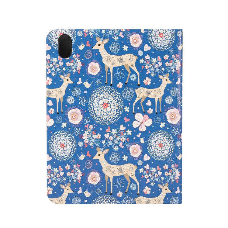 For iPad 2025 / 2022 Painted Voltage Pen Slot Tablet Smart Case(Blue Elk) - iPad 2025 / 2022 Cases by buy2fix | Online Shopping UK | buy2fix