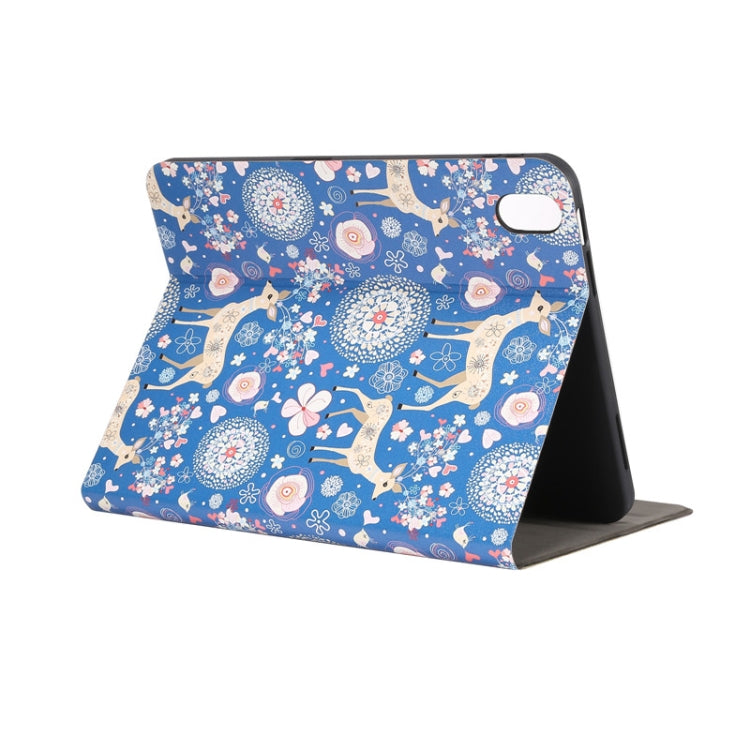 For iPad 2025 / 2022 Painted Voltage Pen Slot Tablet Smart Case(Blue Elk) - iPad 2025 / 2022 Cases by buy2fix | Online Shopping UK | buy2fix