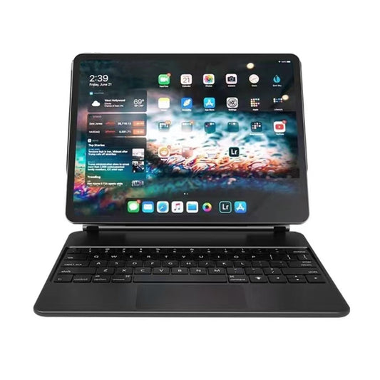 For iPad Pro 12.9 inch 2021/2020/2018 BP129 luetooth Keyboard Leather Case with Touch Pad(Black) - For iPad Pro by buy2fix | Online Shopping UK | buy2fix