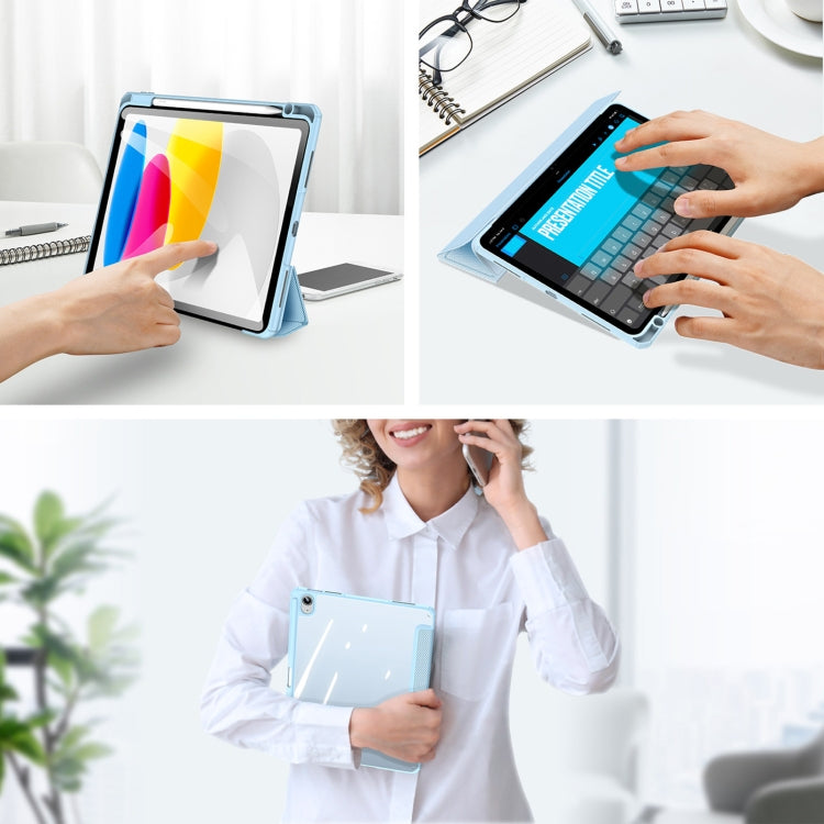 For iPad 2025 / 2022 DUX DUCIS TOBY Series Antiskid Leather Smart Tablet Case(Blue) - iPad 2025 / 2022 Cases by DUX DUCIS | Online Shopping UK | buy2fix