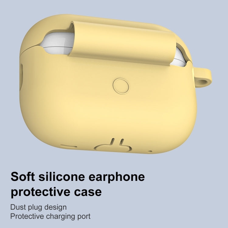 For AirPods Pro 2 Thickened One-piece Shockproof Earphone Case(Yellow) - For AirPods Pro 2 by buy2fix | Online Shopping UK | buy2fix