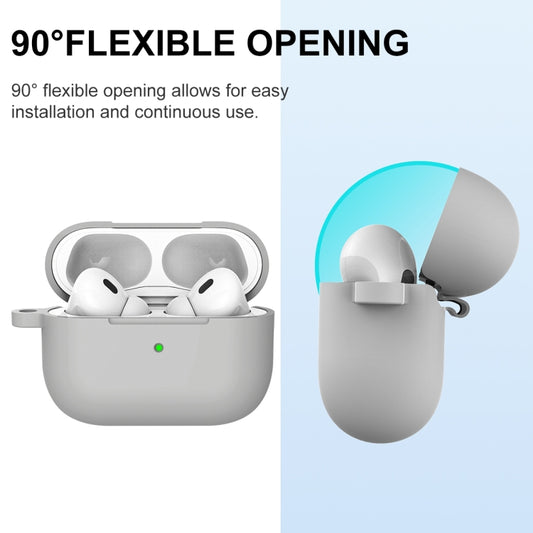 For AirPods Pro 2 Thickened One-piece Shockproof Earphone Case(Light Grey) - For AirPods Pro 2 by buy2fix | Online Shopping UK | buy2fix