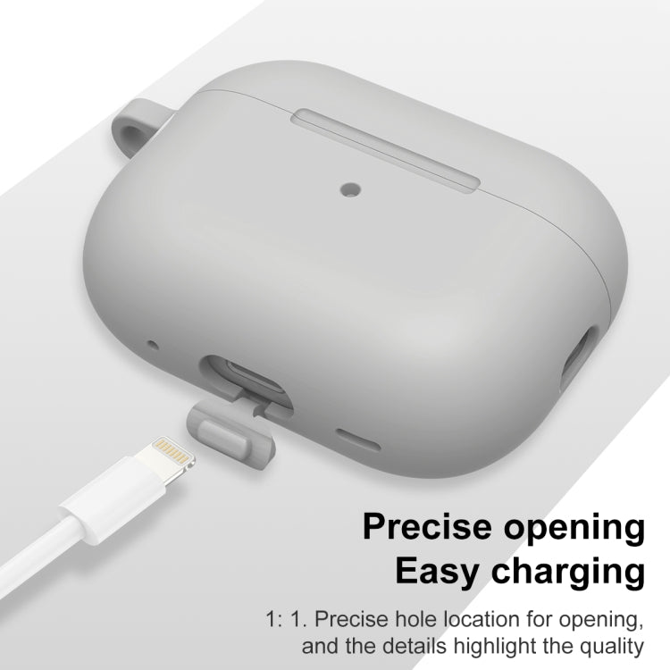 For AirPods Pro 2 Thickened One-piece Shockproof Earphone Case(Light Grey) - For AirPods Pro 2 by buy2fix | Online Shopping UK | buy2fix