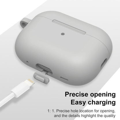 For AirPods Pro 2 Thickened One-piece Shockproof Earphone Case(Light Grey) - For AirPods Pro 2 by buy2fix | Online Shopping UK | buy2fix