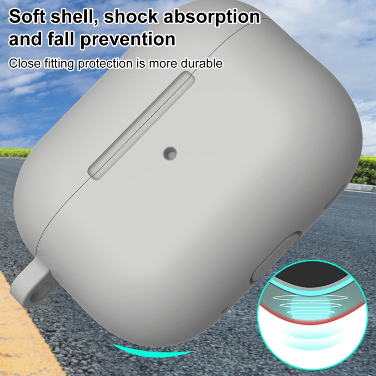 For AirPods Pro 2 Thickened One-piece Shockproof Earphone Case(Light Grey) - For AirPods Pro 2 by buy2fix | Online Shopping UK | buy2fix