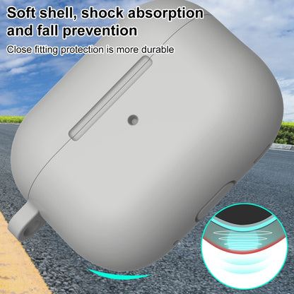 For AirPods Pro 2 Thickened One-piece Shockproof Earphone Case(Light Grey) - For AirPods Pro 2 by buy2fix | Online Shopping UK | buy2fix