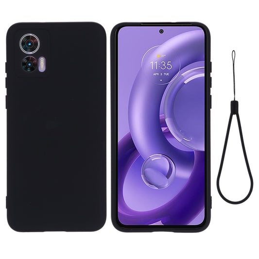 For Motorola Edge 30 Lite 5G / 30 Neo 5G Pure Color Liquid Silicone Shockproof Phone Case(Black) by buy2fix